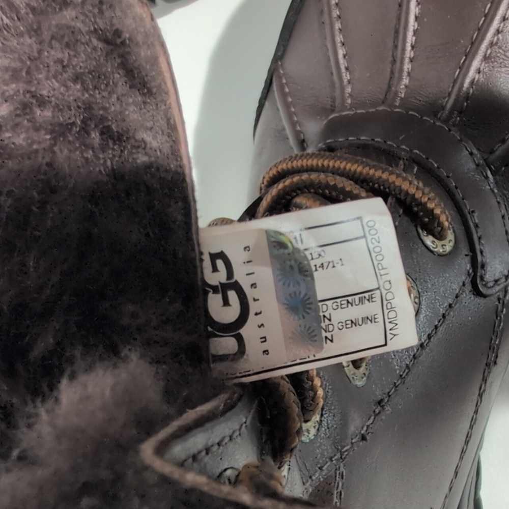 UGG Dark Brown Lace-Up Winter Boots - Picture 7 of 11